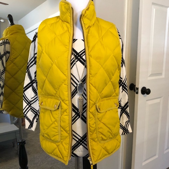 J. Crew Jackets & Blazers - J. Crew Women's Yellow Excursion Quilted Down Vest